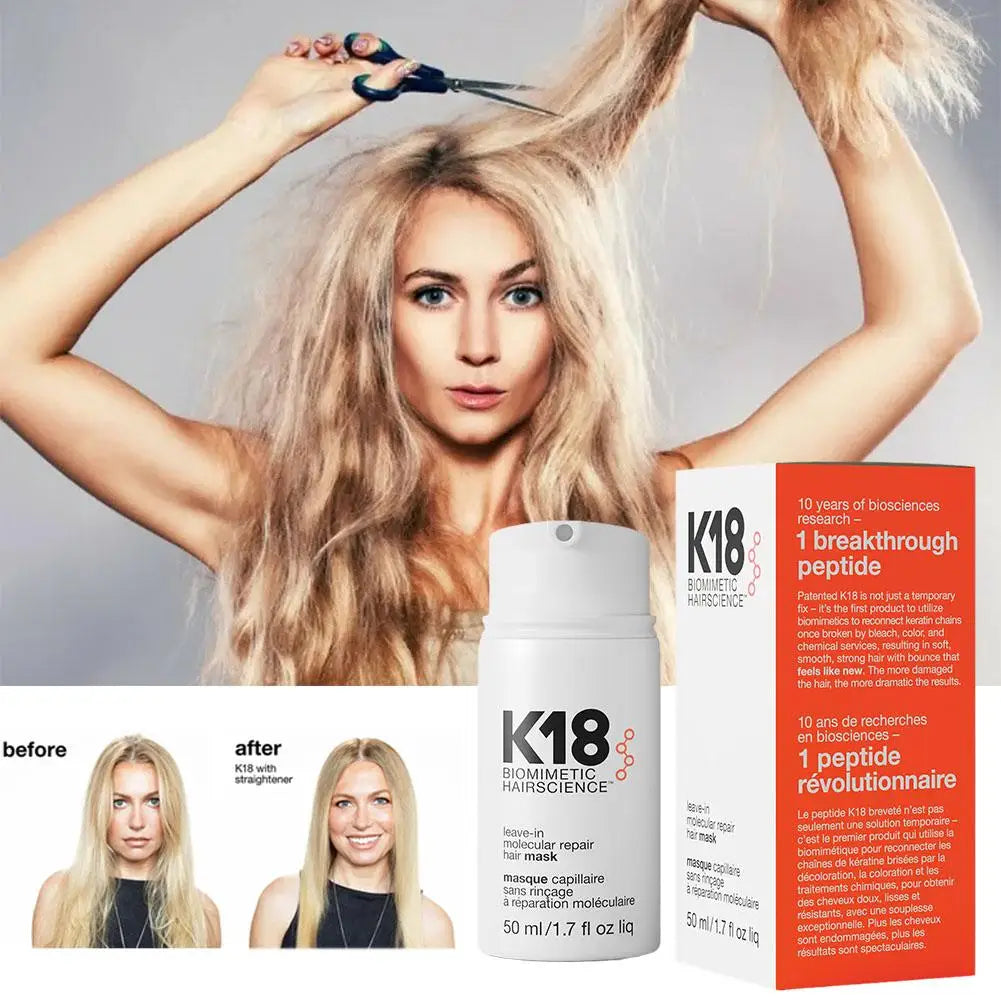 5/1pcs K18 Leave-In Molecular Repair Hair Mask Softens Restores Damaged Hair Deep Keratin Treatment for Hair and Scalp Hair Car