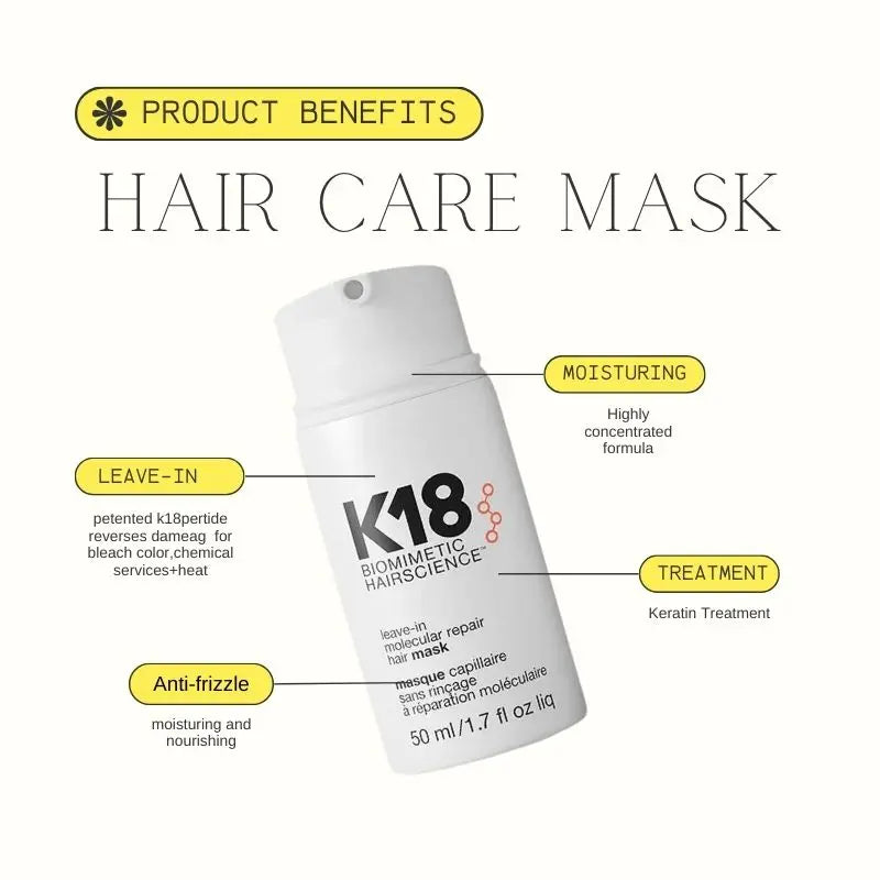 5/1pcs K18 Leave-In Molecular Repair Hair Mask Softens Restores Damaged Hair Deep Keratin Treatment for Hair and Scalp Hair Car